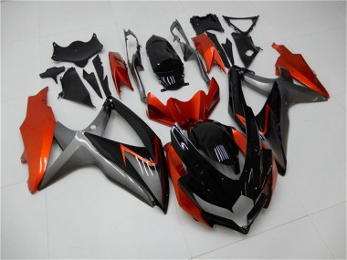 2008-2010 Suzuki GSXR 600/750 Motorcycle Fairings - Orange Grey Glossy Black Australia