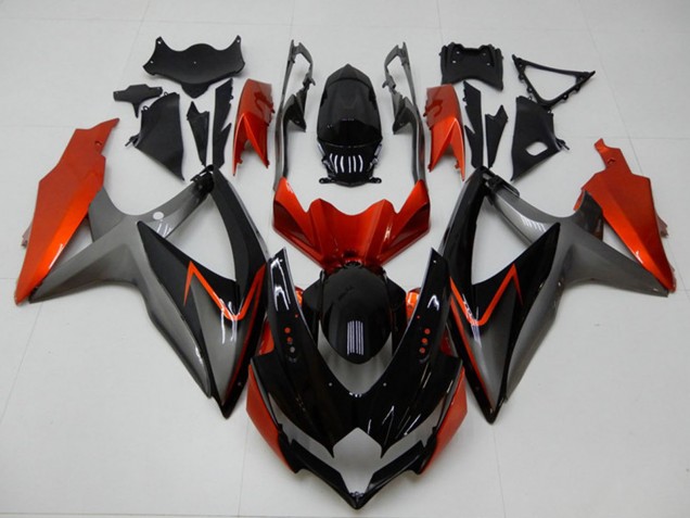 2008-2010 Suzuki GSXR 600/750 Motorcycle Fairings - Orange Grey Glossy Black Australia