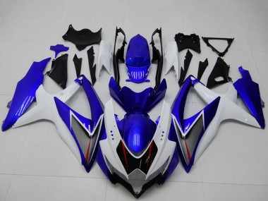 2008-2010 Suzuki GSXR 600/750 Motorcycle Fairings - White Blue Black Red Line Australia