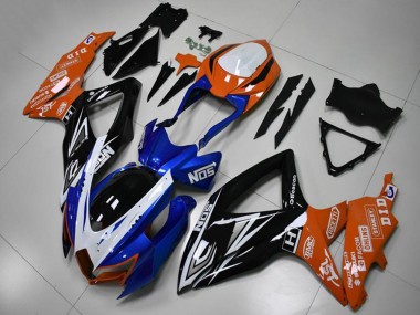 2008-2010 Suzuki GSXR 600/750 Motorcycle Fairings - Orange Blue White Glossy Black Australia