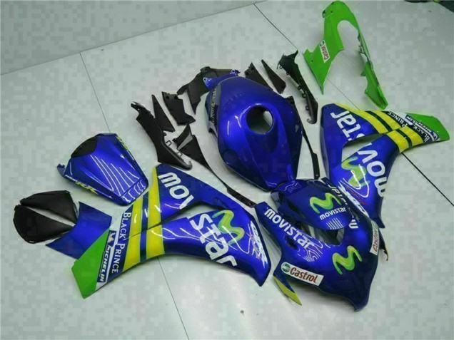 2008-2011 Honda CBR1000RR Motorcycle Fairings - Blue Yellow Green MoviStar Castrol Australia