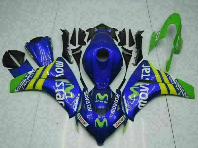 2008-2011 Honda CBR1000RR Motorcycle Fairings - Blue Yellow Green MoviStar Castrol Australia
