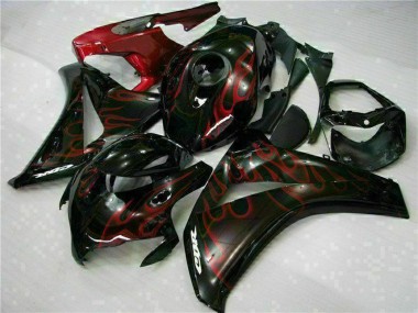 2008-2011 Honda CBR1000RR Motorcycle Fairing Kits - Glossy Black Red Flame Australia