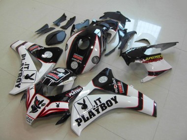 2008-2011 Honda CBR1000RR Motorcycle Fairings - White Red Glossy Black Playboy Australia