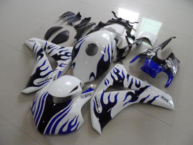 2008-2011 Honda CBR1000RR Motorcycle Fairings - White Blue Flame Racing Australia