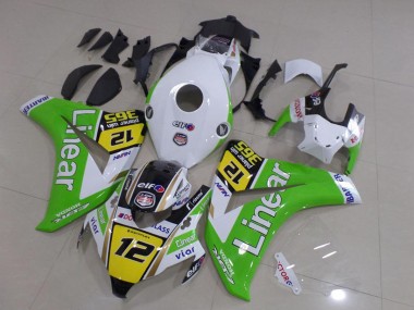 2008-2011 Honda CBR1000RR Motorcycle Fairings - White Green Yellow Glossy Black Linear 12 Australia