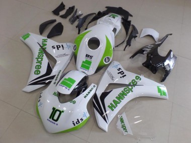 2008-2011 Honda CBR1000RR Motorcycle Fairings - White Green Glossy Black Hannspree 10 Australia