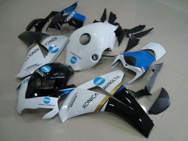 2008-2011 Honda CBR1000RR Motorcycle Fairings - White Blue Glossy Black Konica Minolta Australia