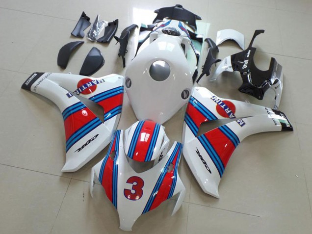 2008-2011 Honda CBR1000RR Motorcycle Fairings - White Red Light Blue Martini 3 Australia
