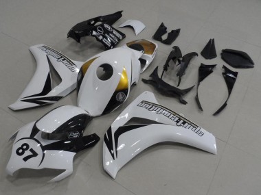 2008-2011 Honda CBR1000RR Motorcycle Fairings - White Gold Glossy Black 87 Australia