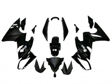 2009-2011 Kawasaki EX650 Motorcycle Fairings - Glossy Black White Decal Australia