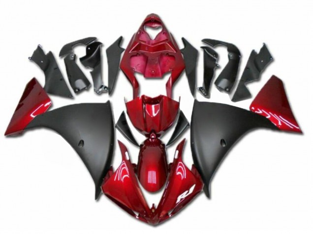 2009-2011 Yamaha YZF R1 Motorcycle Fairings - Red Matte Black Australia