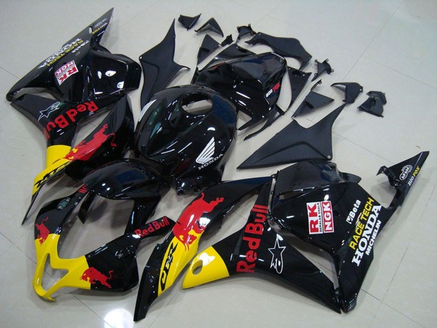 2009-2012 Honda CBR600RR Motorcycle Fairing - Glossy Black Yellow Red Bull Australia