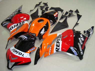 2009-2012 Honda CBR600RR Bike Fairings - Orange White Red Glossy Black Repsol Australia