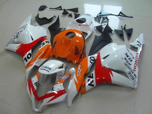 2009-2012 Honda CBR600RR Motorcycle Fairings Kit - Orange White Red Glossy Black Repsol Australia