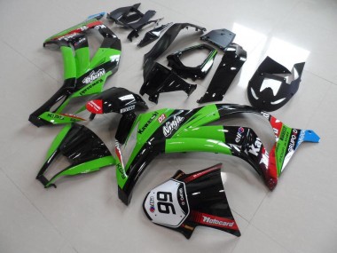 2011-2015 Kawasaki ZX10R Motorcycle Fairings - Green Red Glossy Black KIPS Motocard Elf 66 Australia