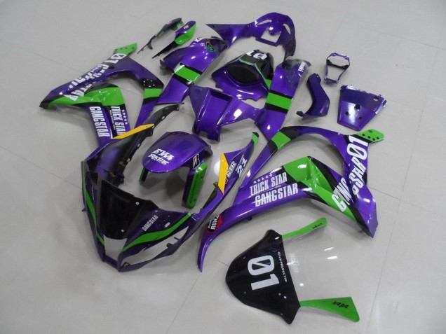 2011-2015 Kawasaki ZX10R Motorcycle Fairings - Purple Green Black White Trick Star Gangstar Eva Racing 01 Australia