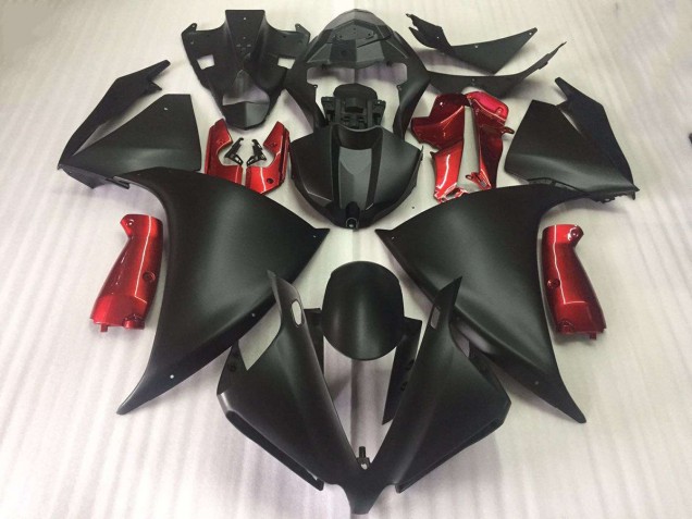 2012-2014 Yamaha YZF R1 Motorcycle Fairings - Matte Black Glossy Red Australia