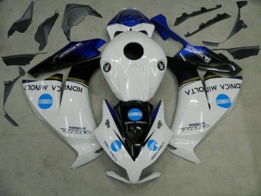 2012-2016 Honda CBR1000RR Motorcycle Fairings - White Blue Glossy Black Konica Minolta Australia