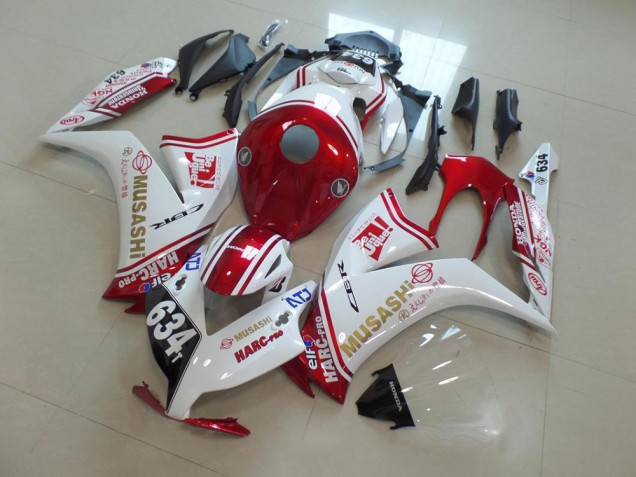 2012-2016 Honda CBR1000RR Motorcycle Fairings - White Red Musashi 634 Australia