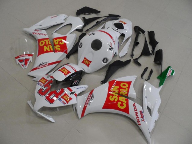 2012-2016 Honda CBR1000RR Motorcycle Fairing - White Red Yellow San Carlo Australia