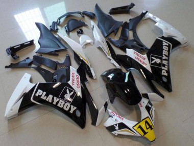 2013-2015 Honda CBR500R Motorcycle Fairings - White Yellow Glossy Black Playboy 14 Australia