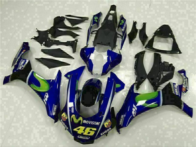 2015-2019 Yamaha YZF R1 Motorcycle Fairings - Blue Silver Black Green MoviStar Australia