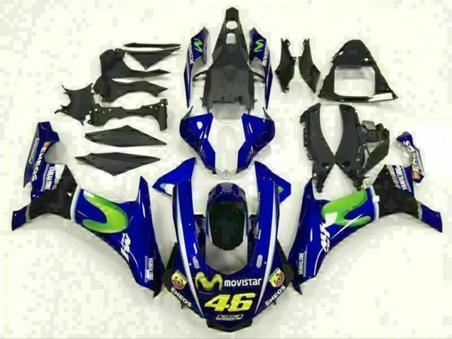 2015-2019 Yamaha YZF R1 Motorcycle Fairings - Blue Silver Black Green MoviStar Australia