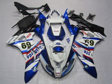 2009-2014 BMW S1000RR Motorcycle Fairings - White Red Blue Black Sterilgarda 69 Australia