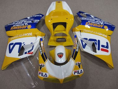1993-2005 Ducati 748 Motorcycle Fairings - Yellow White Blue Fila Australia