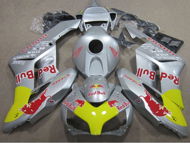 2004-2005 Honda CBR1000RR Motorcycle Fairings - Silver Yellow Red Bull Australia