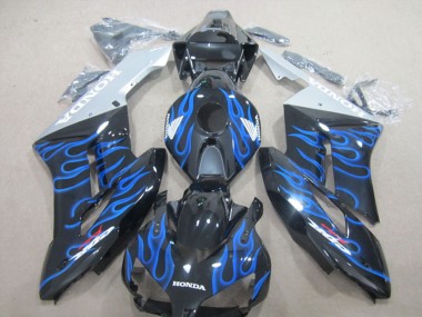 2004-2005 Honda CBR1000RR Motorcycle Fairings - Glossy Black Blue Flame Australia
