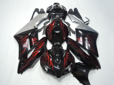 2004-2005 Honda CBR1000RR Motorcycle Fairings - Silver Glossy Black Red Flame Australia