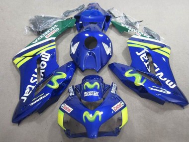 2004-2005 Honda CBR1000RR Motorcycle Fairings - Blue Green Yellow MoviStar Castrol Australia