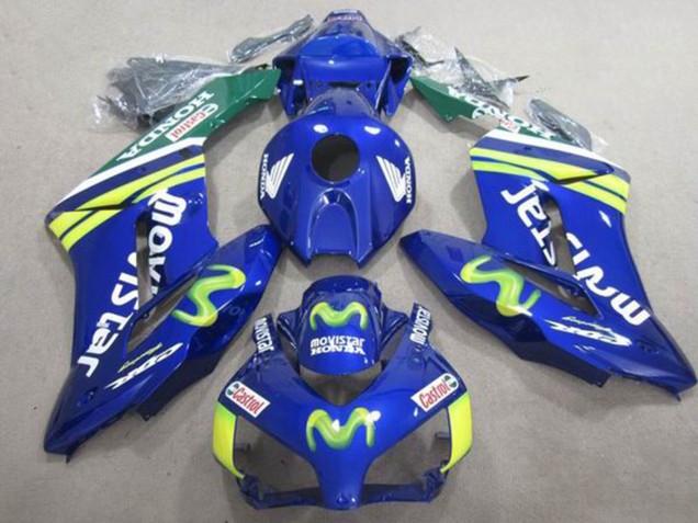 2004-2005 Honda CBR1000RR Motorcycle Fairings - Blue Green Yellow MoviStar Castrol Australia