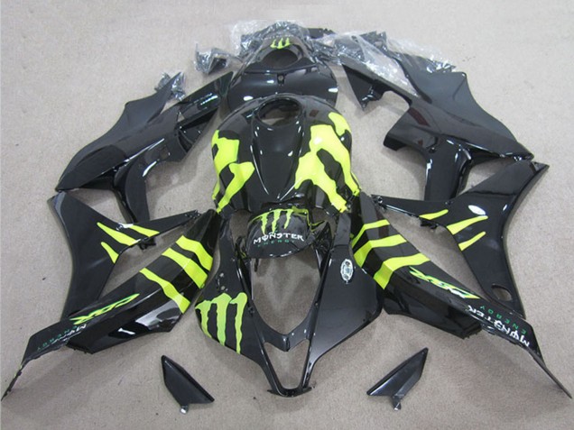 2004-2005 Honda CBR1000RR Motorcycle Fairings - Glossy Black Yellow Monster Australia