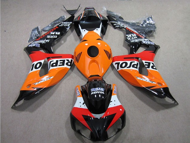 2006-2007 Honda CBR1000RR Motorcycle Fairings Kits - Orange White Red Glossy Black Repsol Australia