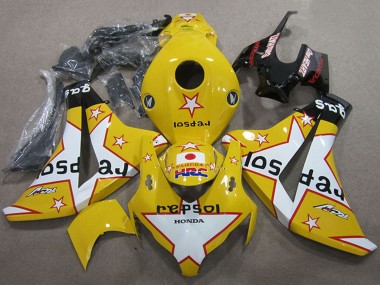 2008-2011 Honda CBR1000RR Motorcycle Fairings - Yellow White Glossy Black Star Repsol HRC Australia
