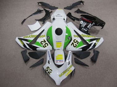 2008-2011 Honda CBR1000RR Motorcycle Fairings - White Green Yellow Glossy Black Hannspree 52 Australia