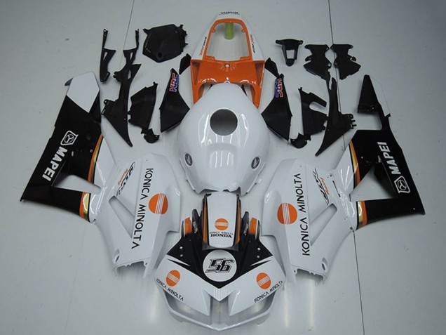 2012-2016 Honda CBR1000RR Motorcycle Fairings - White Orange Glossy Black Konica Minolta 56 Australia
