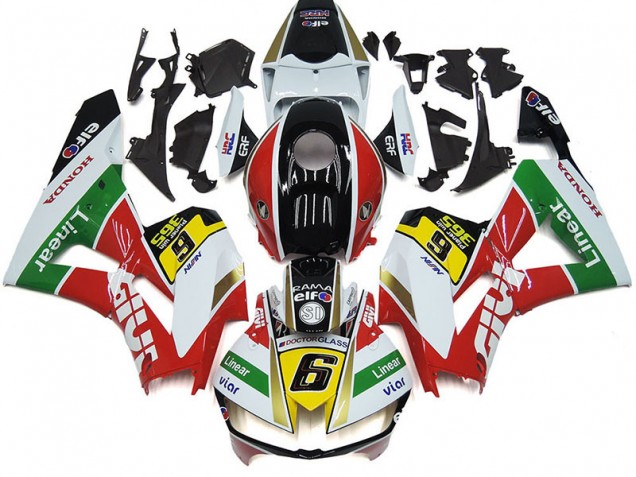 2012-2016 Honda CBR1000RR Motorcycle Fairings - White Red Yellow Green Linear Viar 6 Australia
