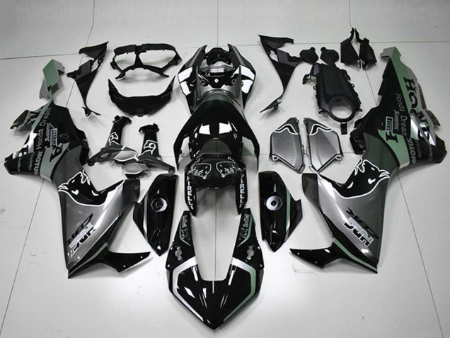 2017-2023 Honda CBR1000RR Motorcycle Fairings - Silver Glossy Black HRC Australia