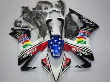 2013-2015 Honda CBR500R Motorcycle Fairings - White Red Blue Glossy Black Star Carrera Lee DENSO EuroBet Australia