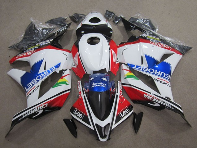 2009-2012 Honda CBR600RR Motorcycle Fairings - White Red Blue EuroBet Lee Australia