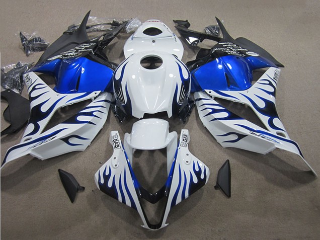2009-2012 Honda CBR600RR Motorcycle Fairings - White Blue Flame Australia