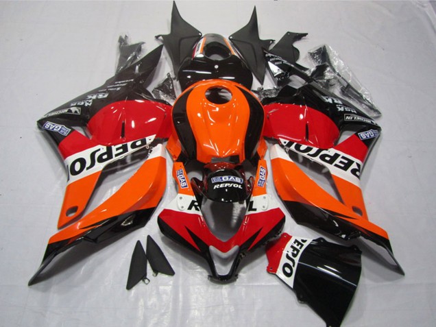 2009-2012 Honda CBR600RR Motorcycle Plastics - Orange White Red Glossy Black Repsol Australia