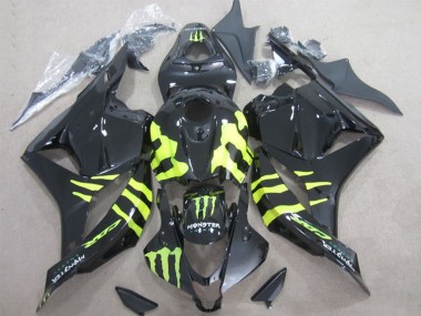 2009-2012 Honda CBR600RR Motorcycle Fairings - Glossy Black Yellow Monster Australia