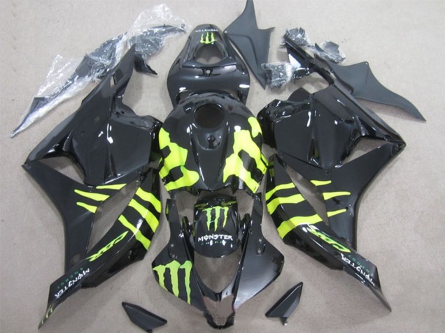 2009-2012 Honda CBR600RR Motorcycle Fairings - Glossy Black Yellow Monster Australia