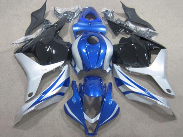 2009-2012 Honda CBR600RR Motorcycle Fairings - Silver Blue Glossy Black Stripe Australia