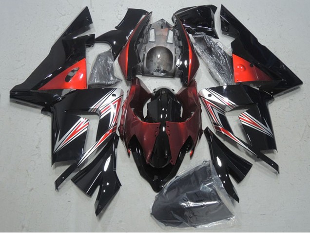 2004-2005 Kawasaki ZX10R Motorcycle Fairings - Black Red Australia